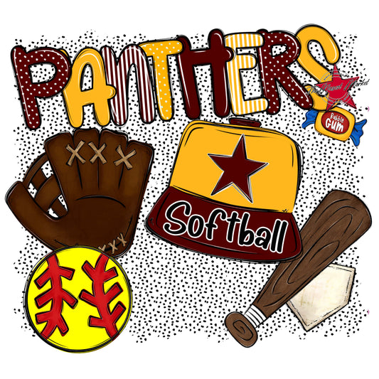 Panthers Softball Spirit-Maroon & Yellow