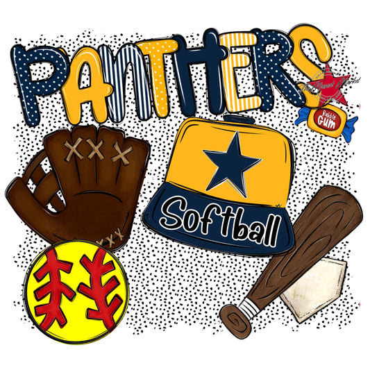 Panthers Softball Spirit-Navy & Yellow