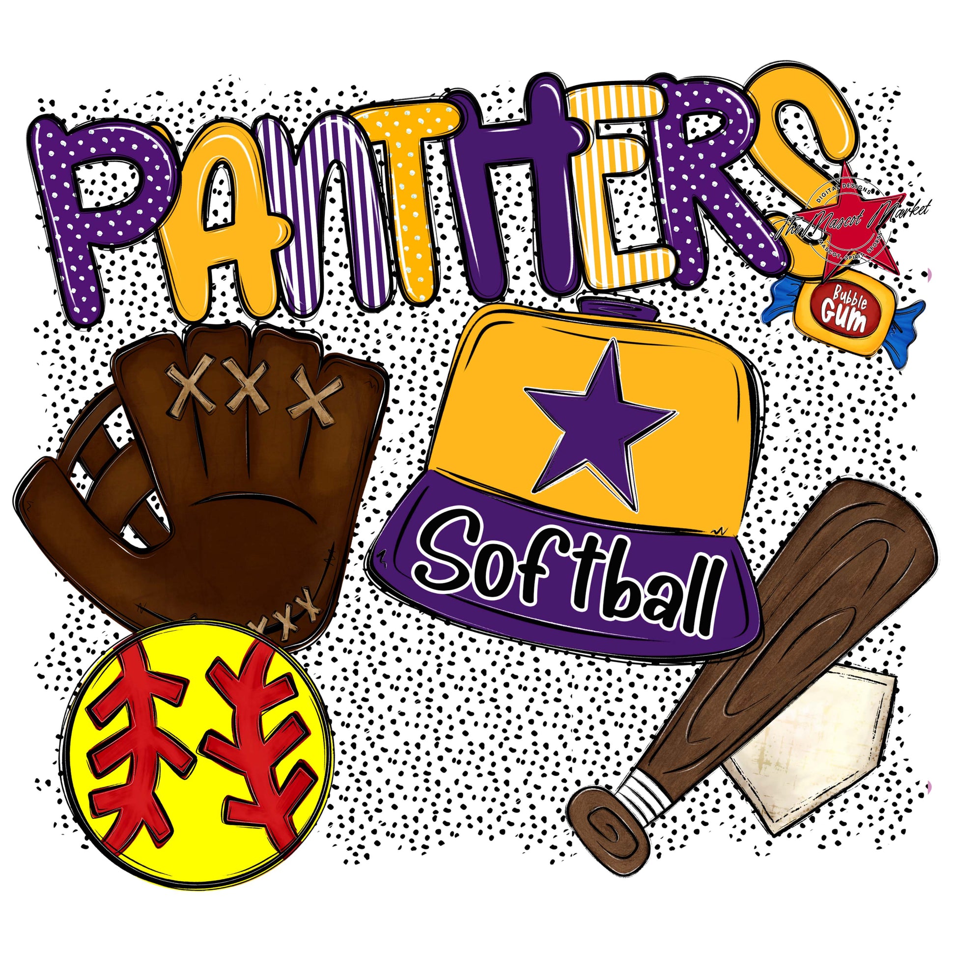 Panthers Softball Spirit-Purple & Yellow