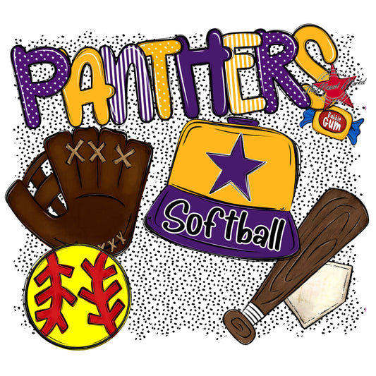 Panthers Softball Spirit-Purple & Yellow