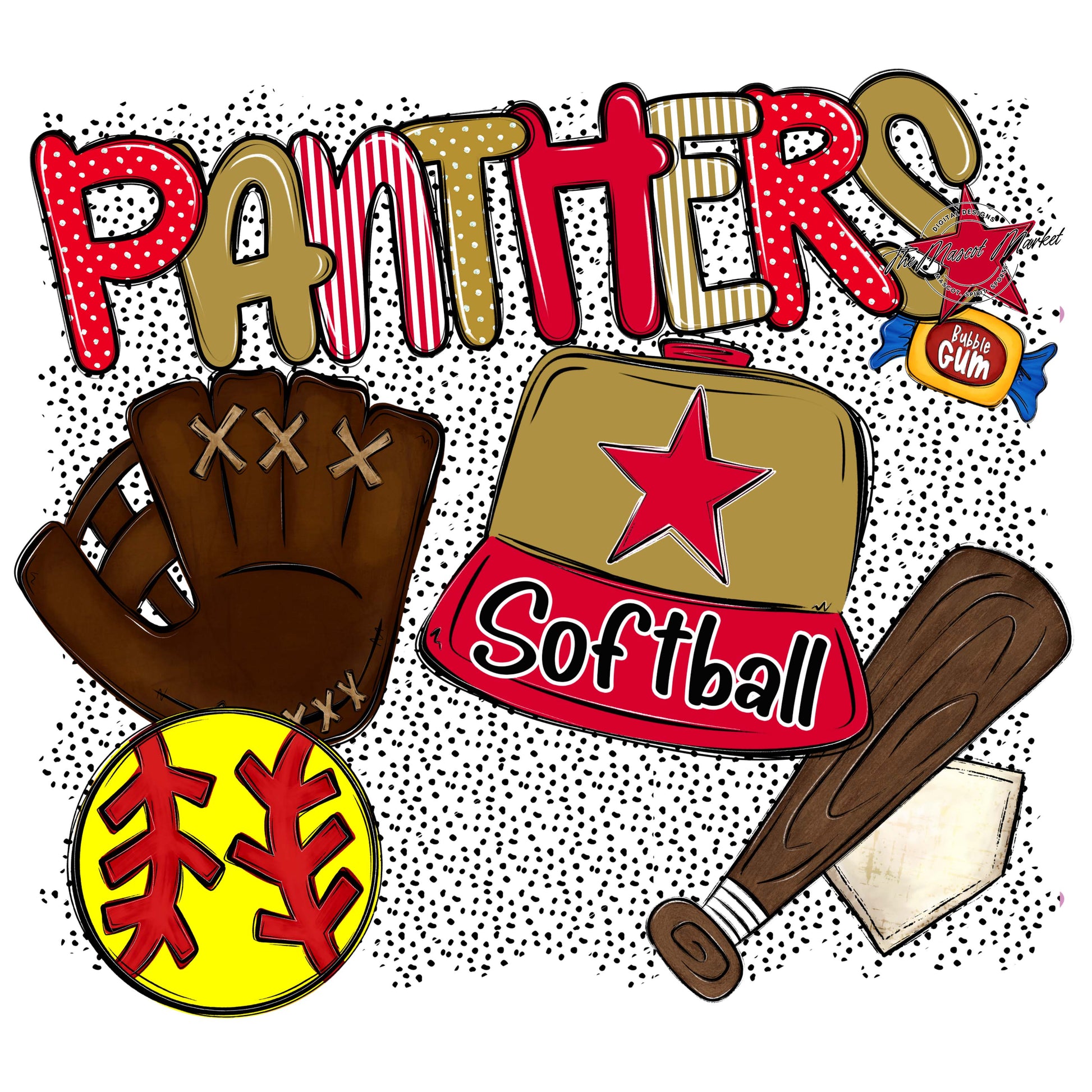 Panthers Softball Spirit-Red & Gold