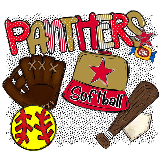 Panthers Softball Spirit-Red & Gold