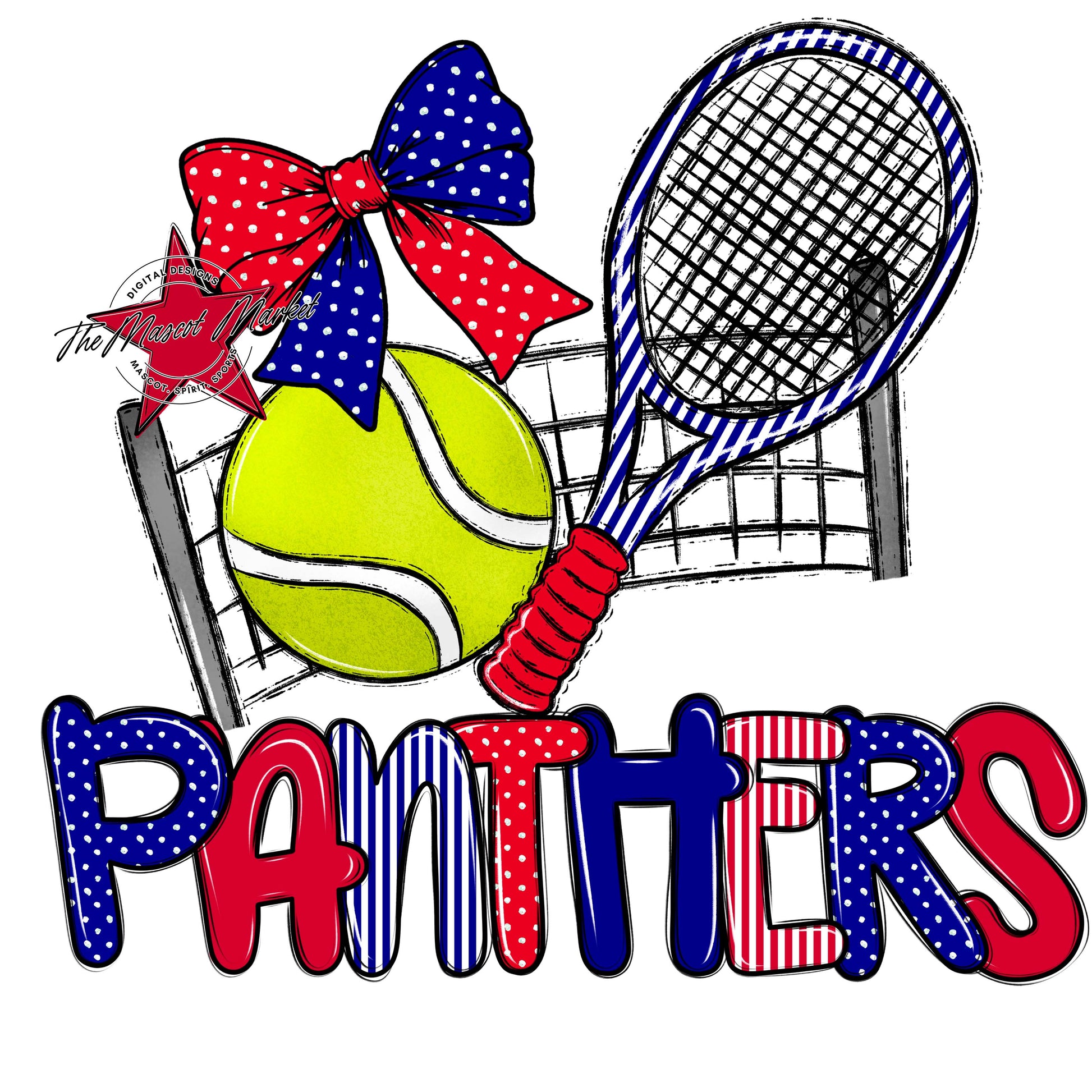 Panthers Tennis Spirit Design-Blue & Red