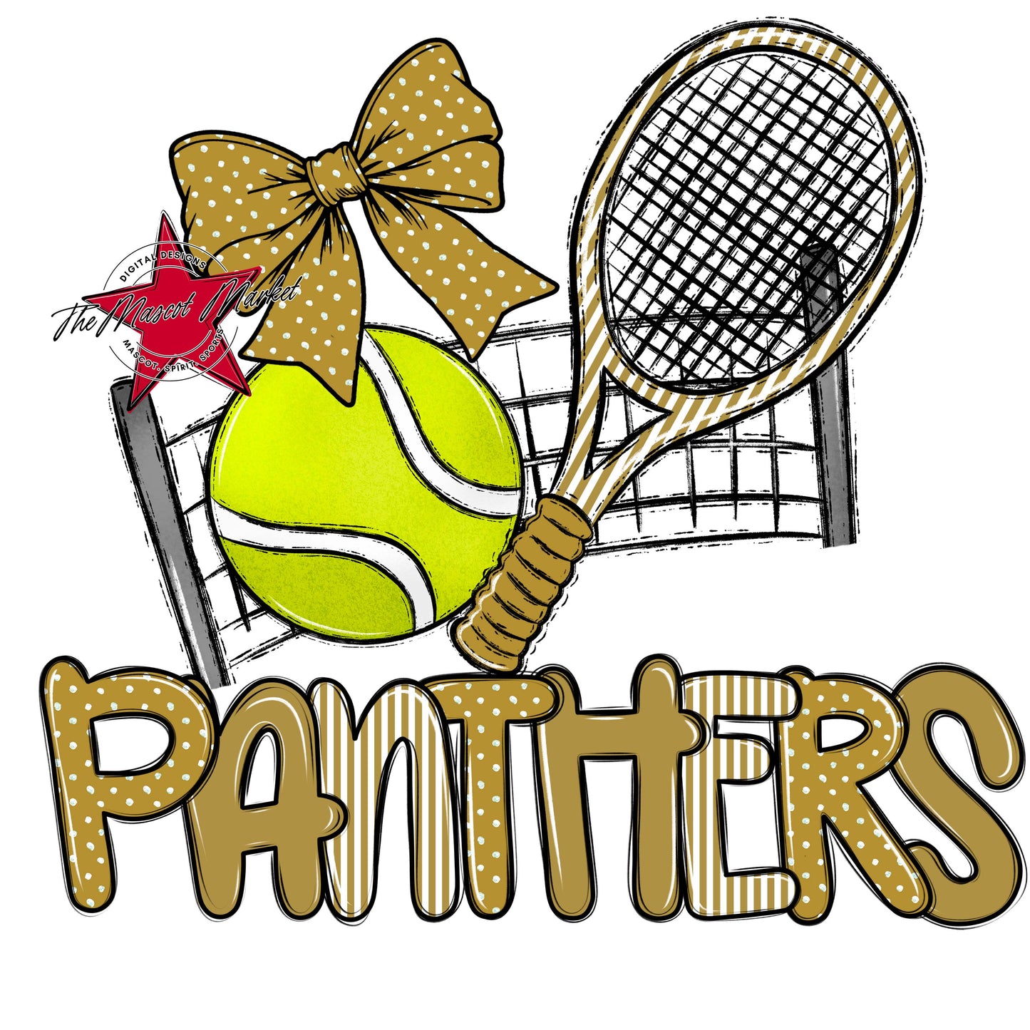 Panthers Tennis Spirit Design-Gold