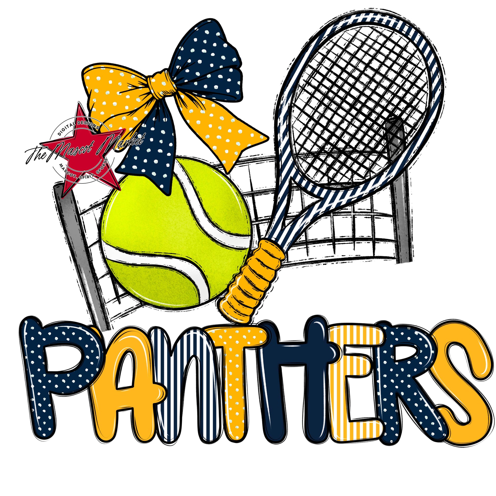 Panthers Tennis Spirit Design-Navy & Yellow