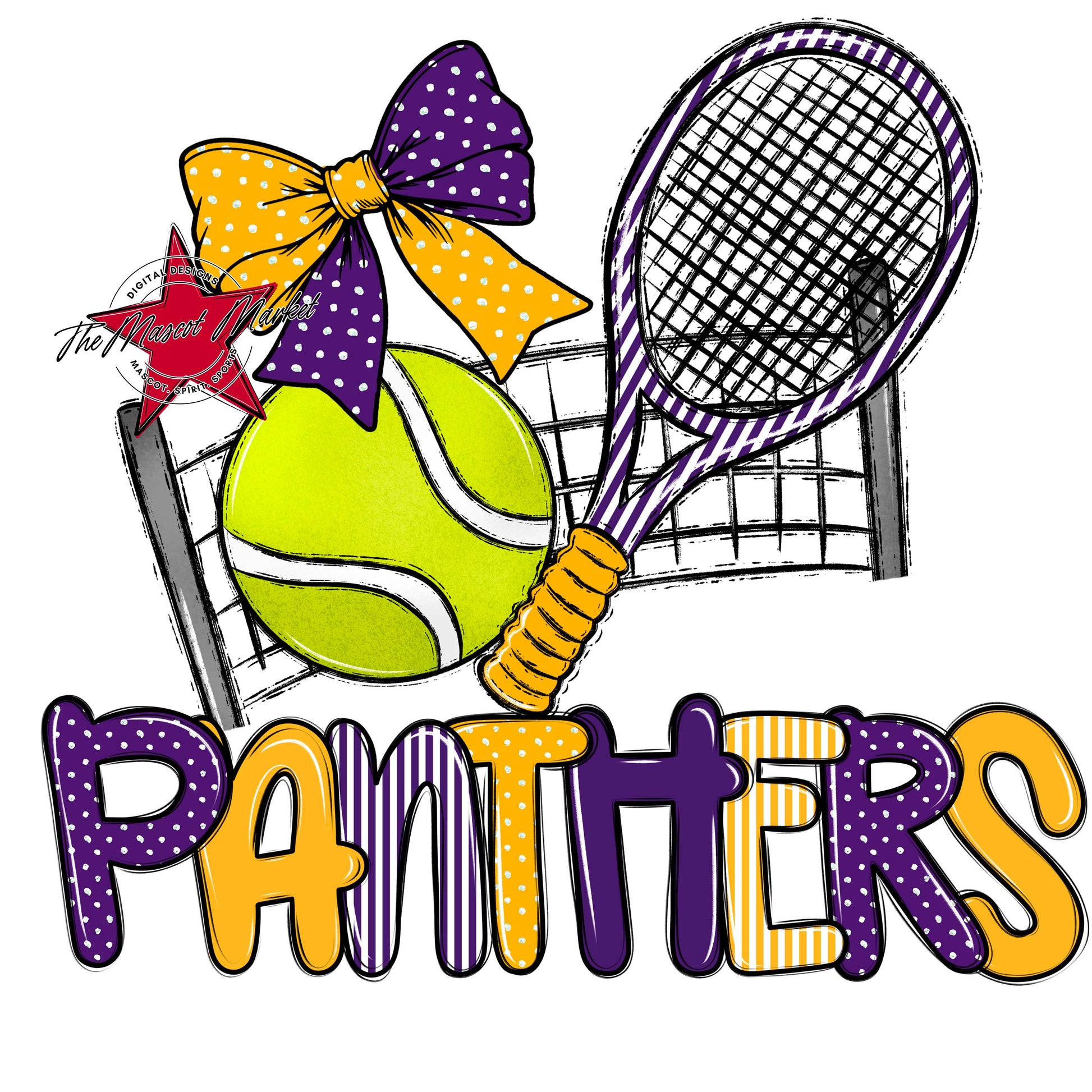 Panthers Tennis Spirit Design-Purple & Yellow