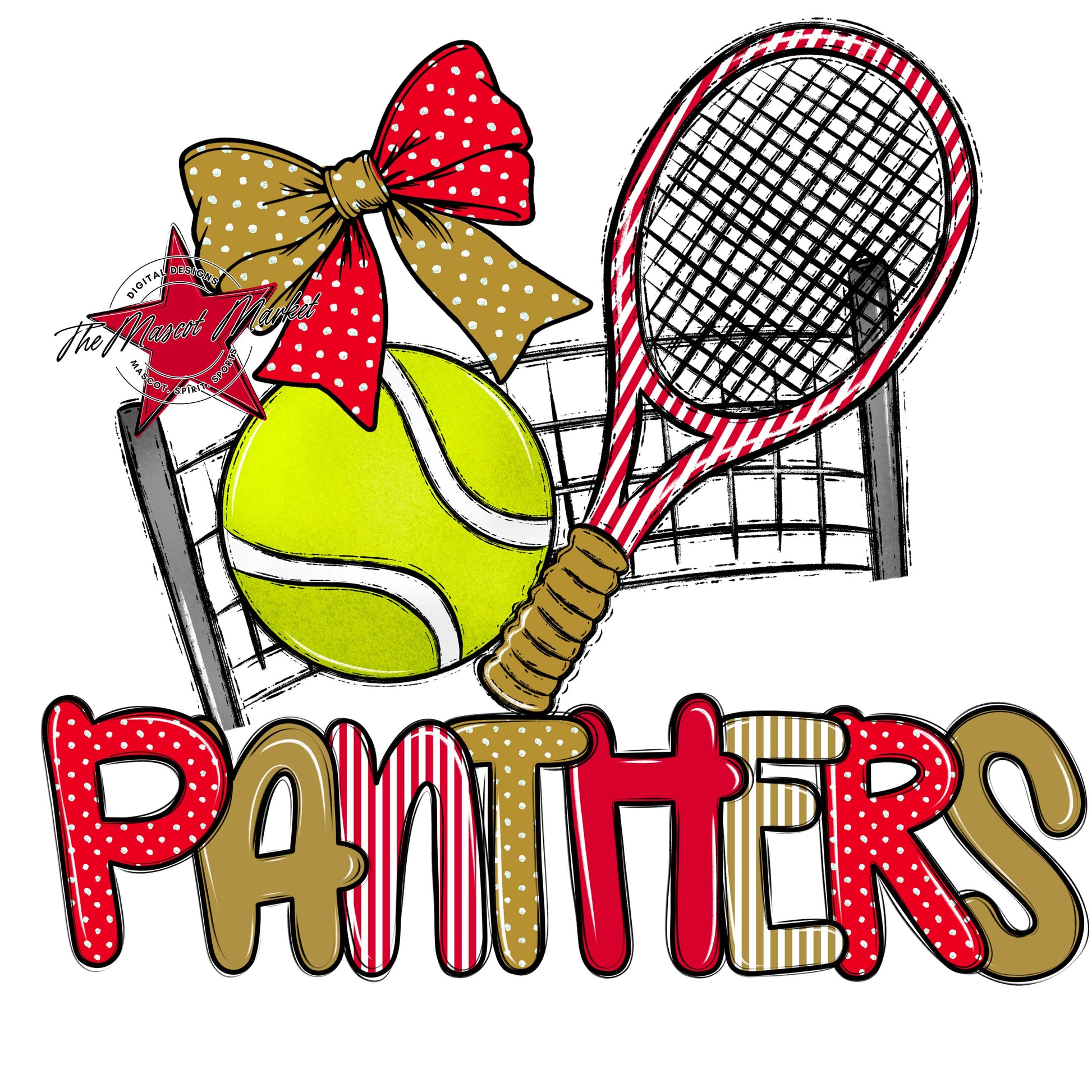 Panthers Tennis Spirit Design-Red & Gold