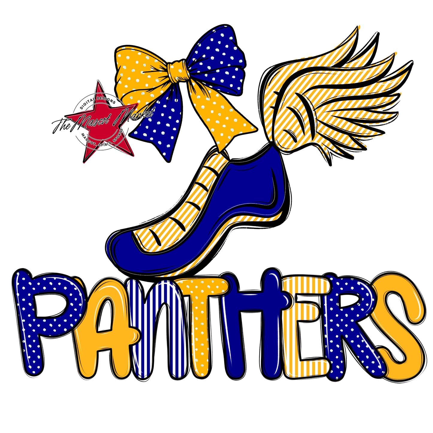 Panthers Track Spirit Design-Blue & Yellow