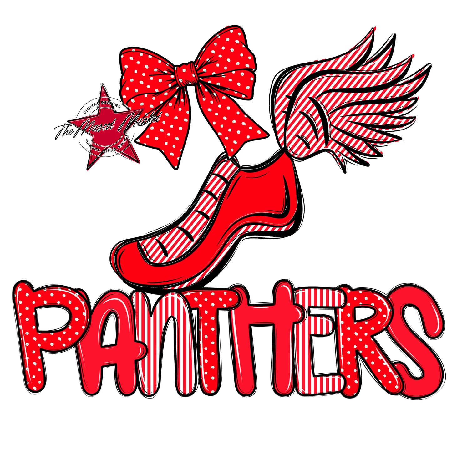 Panthers Track Spirit Design-Bright Red