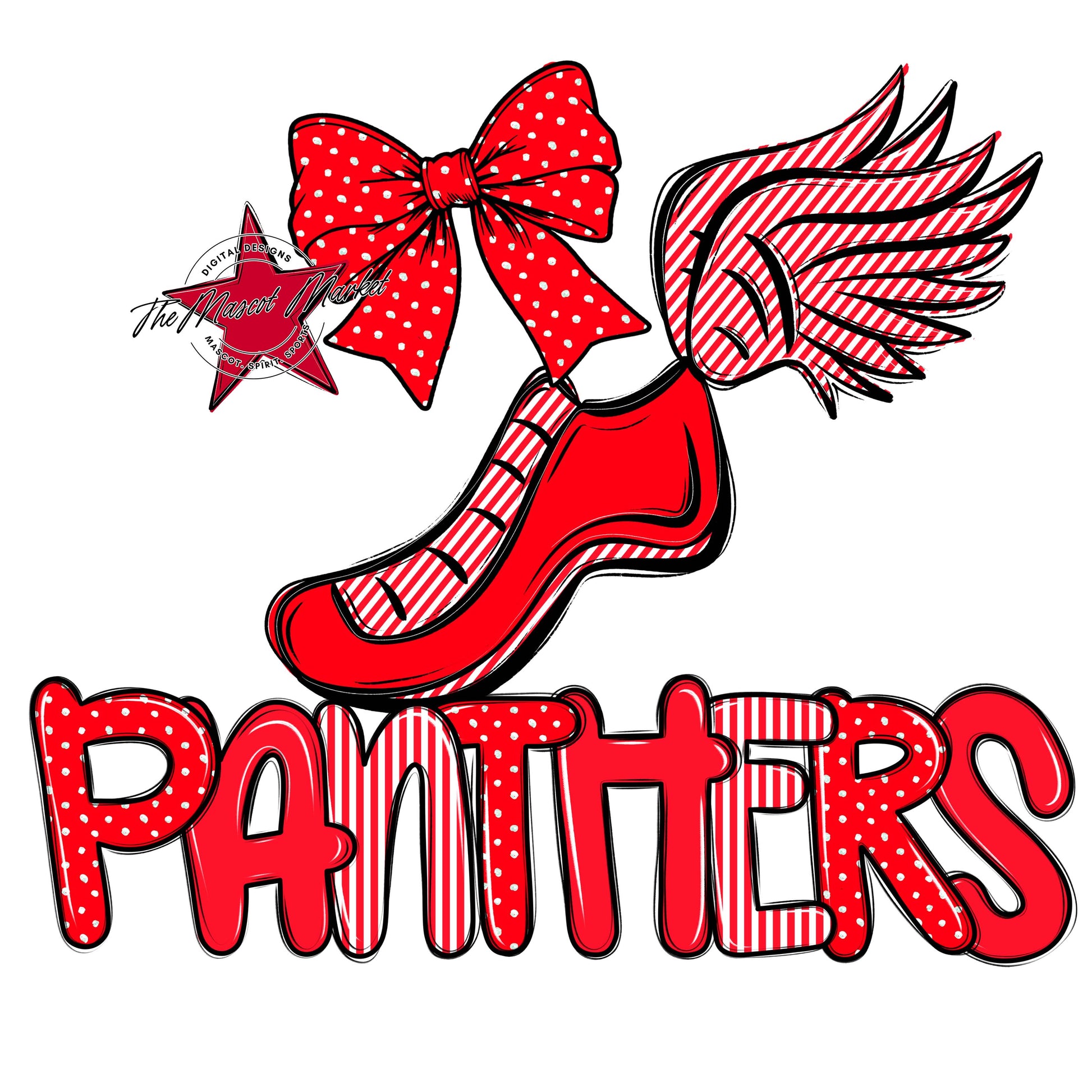 Panthers Track Spirit Design-Bright Red