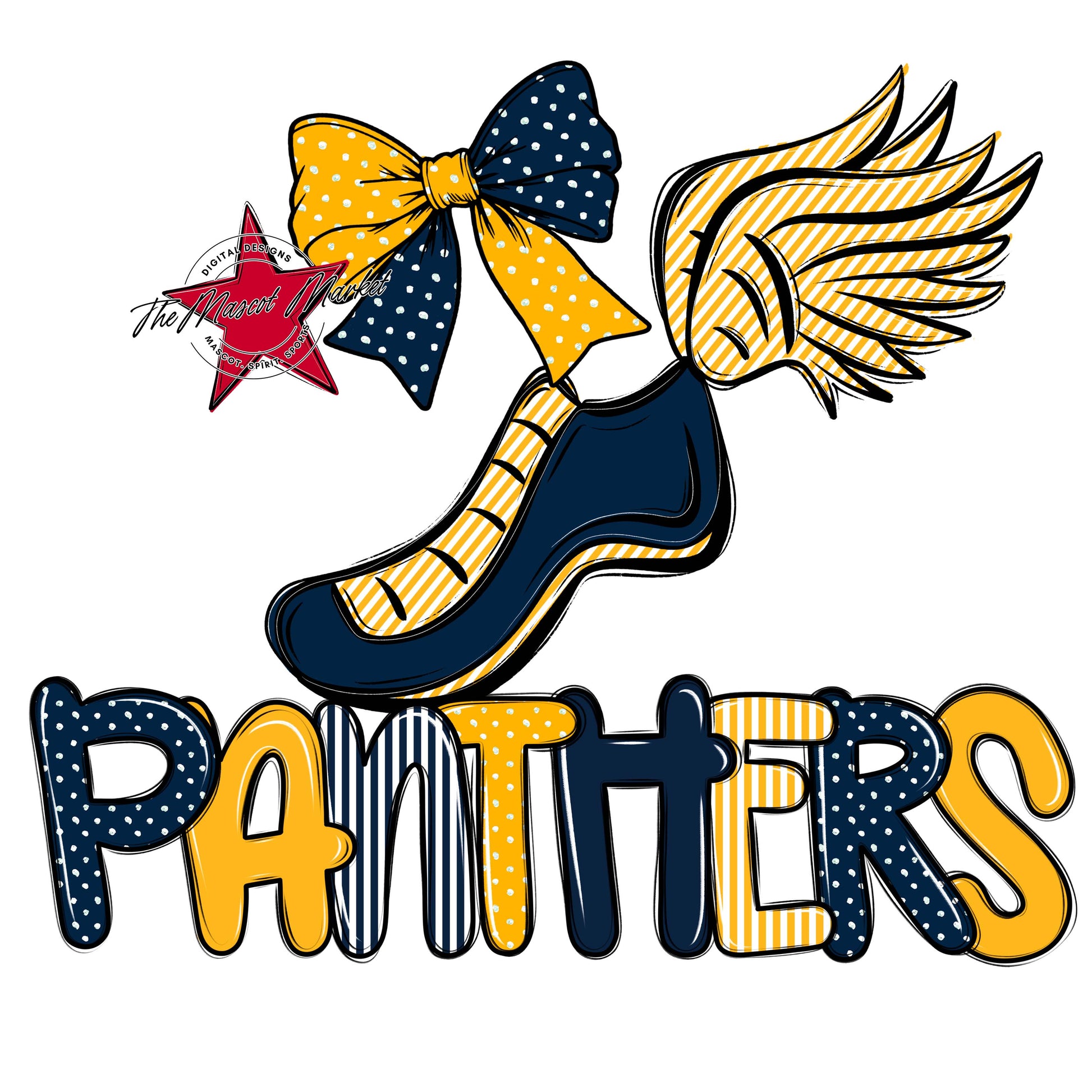 Panthers Track Spirit Design-Navy & Yellow
