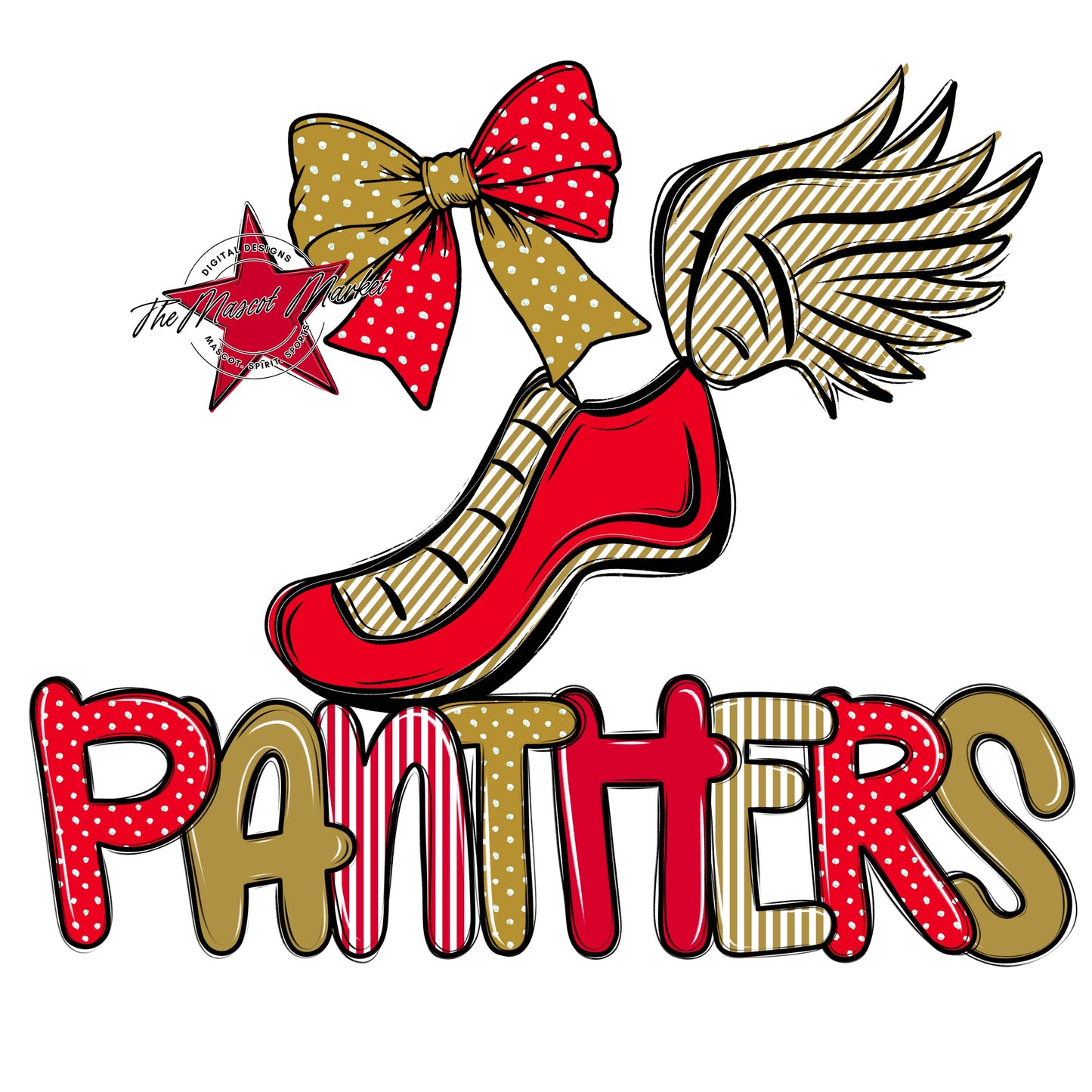 Panthers Track Spirit Design-Red & Gold
