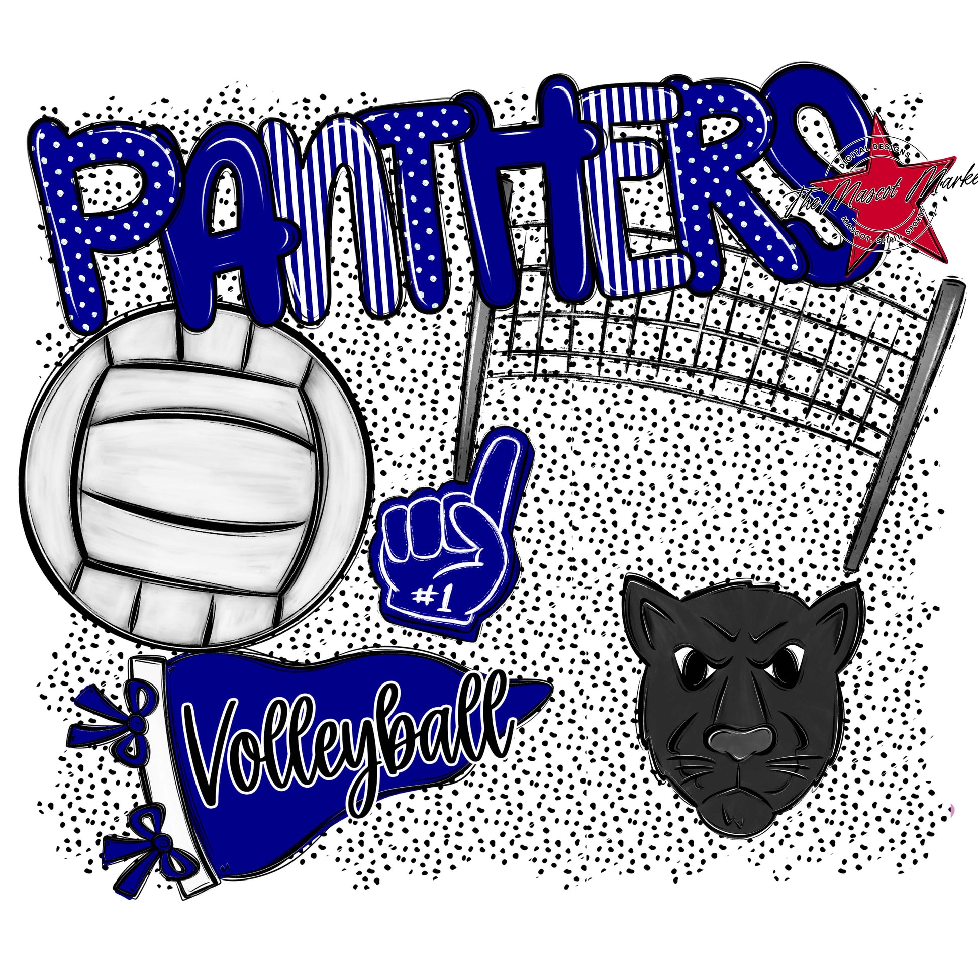 Panthers Volleyball Spirit-Blue