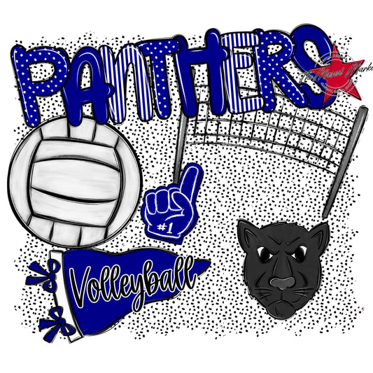 Panthers Volleyball Spirit-Blue