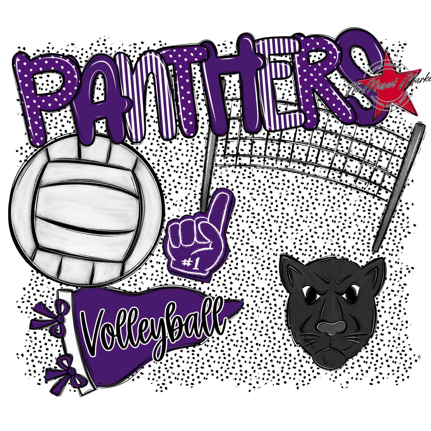 Panthers Volleyball Spirit-Purple