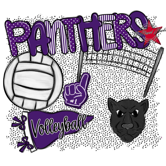 Panthers Volleyball Spirit-Purple
