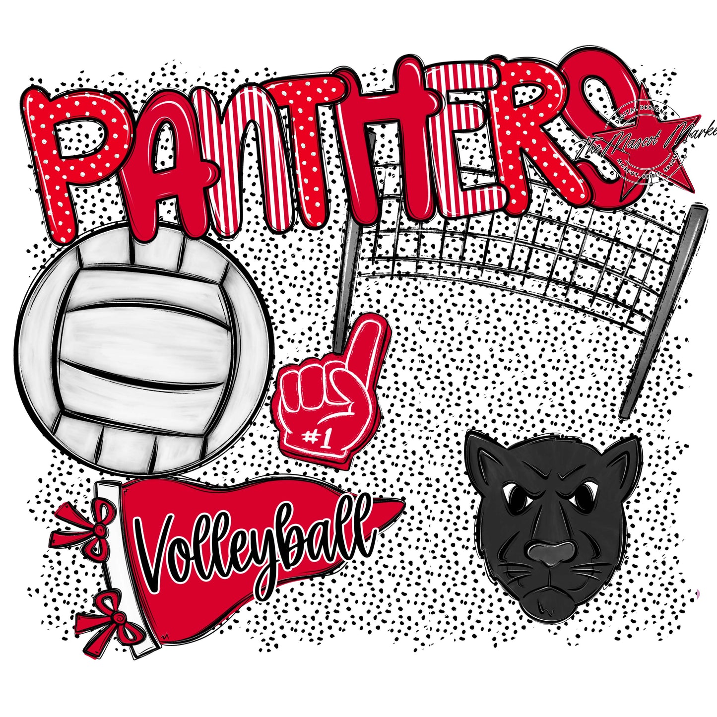 Panthers Volleyball Spirit-Red