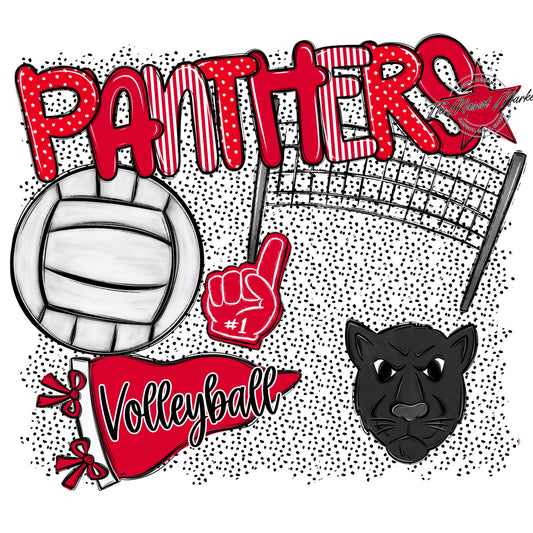 Panthers Volleyball Spirit-Red