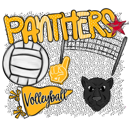 Panthers Volleyball Spirit-Yellow