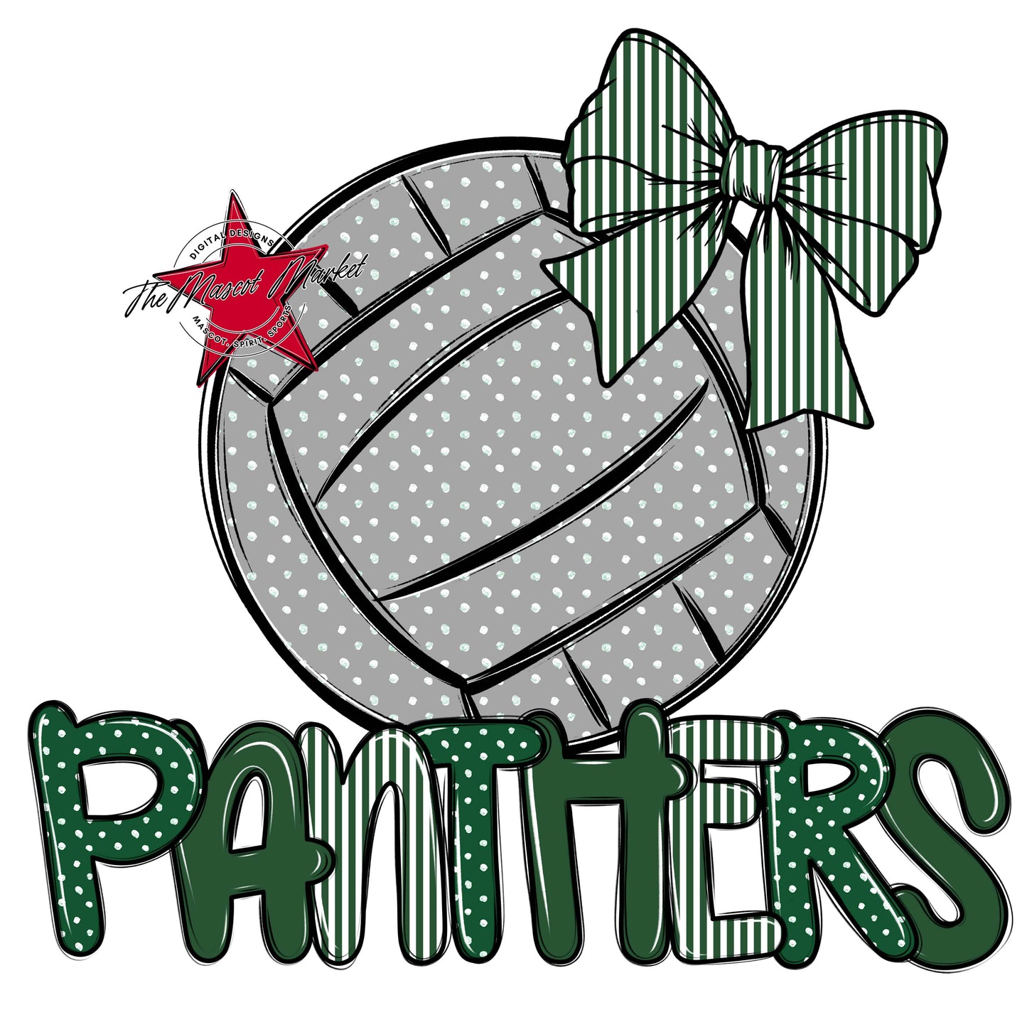 Panthers Volleyball Spirit Design-Green