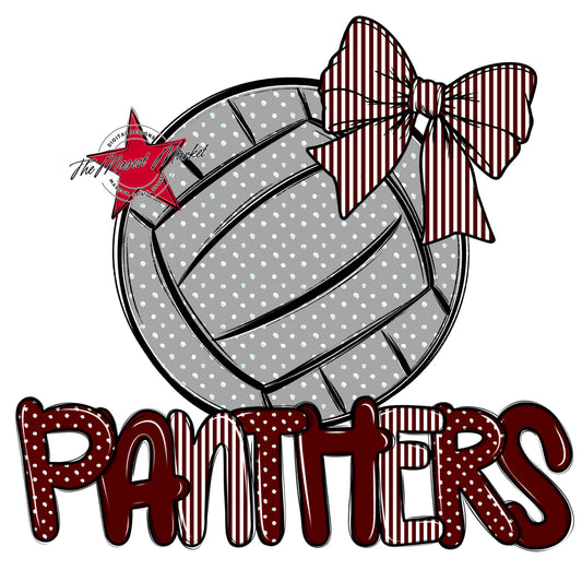 Panthers Volleyball Spirit Design-Maroon