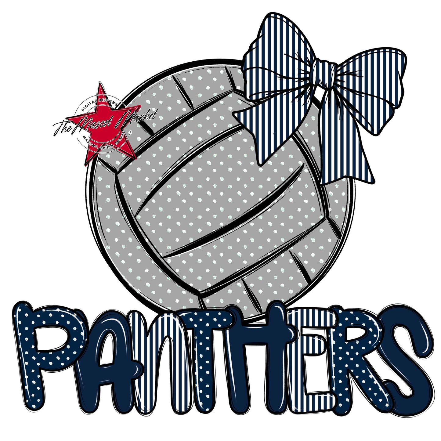 Panthers Volleyball Spirit Design-Navy