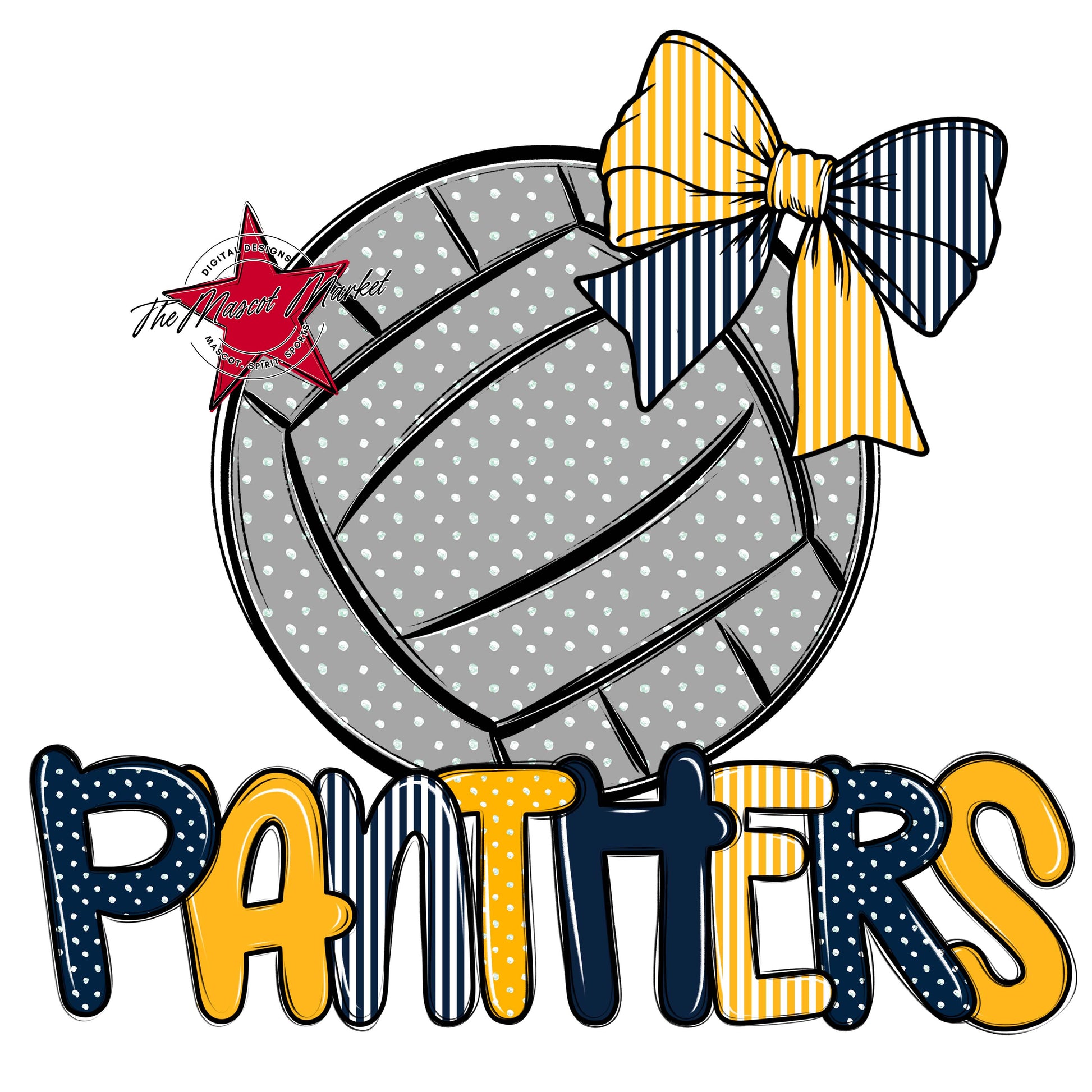 Panthers Volleyball Spirit Design-Navy & Yellow