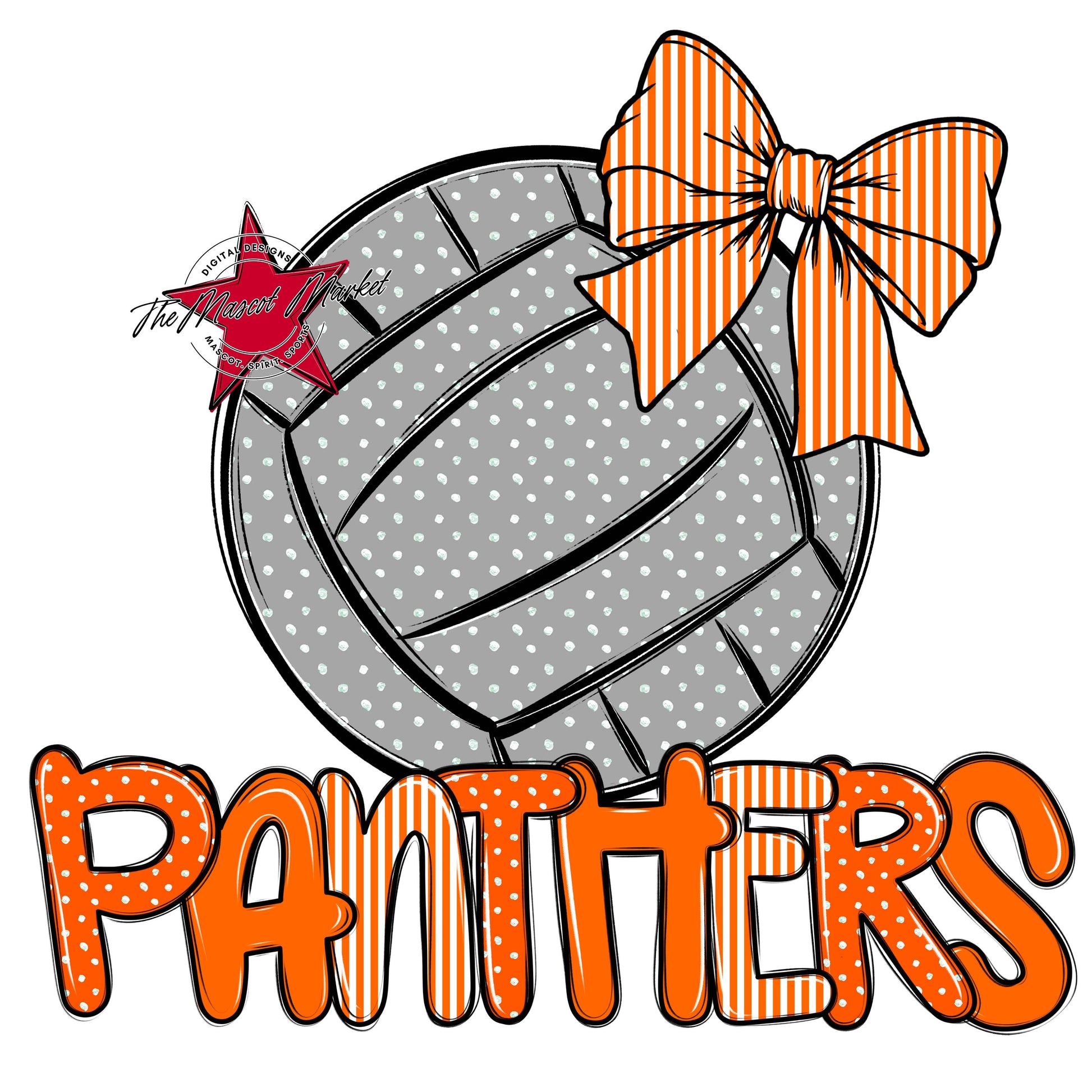Panthers Volleyball Spirit Design-Orange