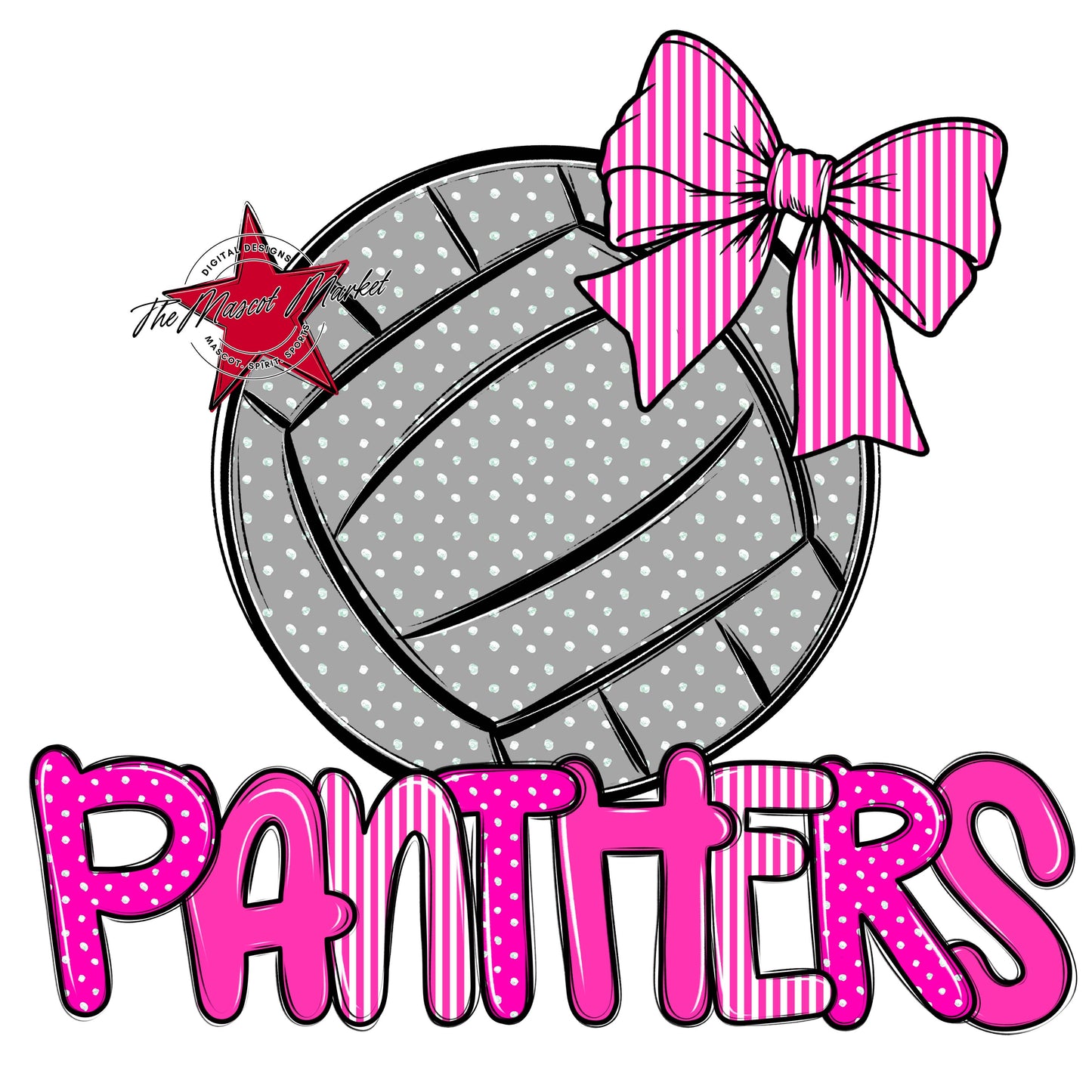 Panthers Volleyball Spirit Design-Pink