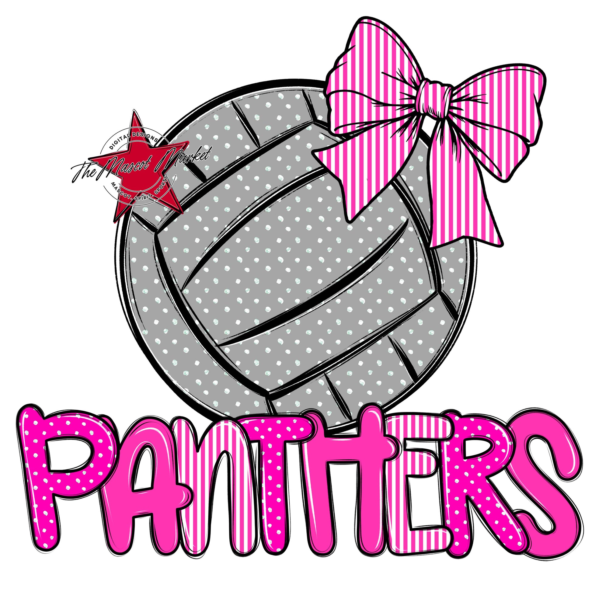 Panthers Volleyball Spirit Design-Pink