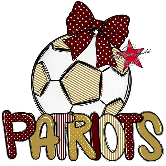 Patriots Soccer Spirit Design-Maroon & Gold