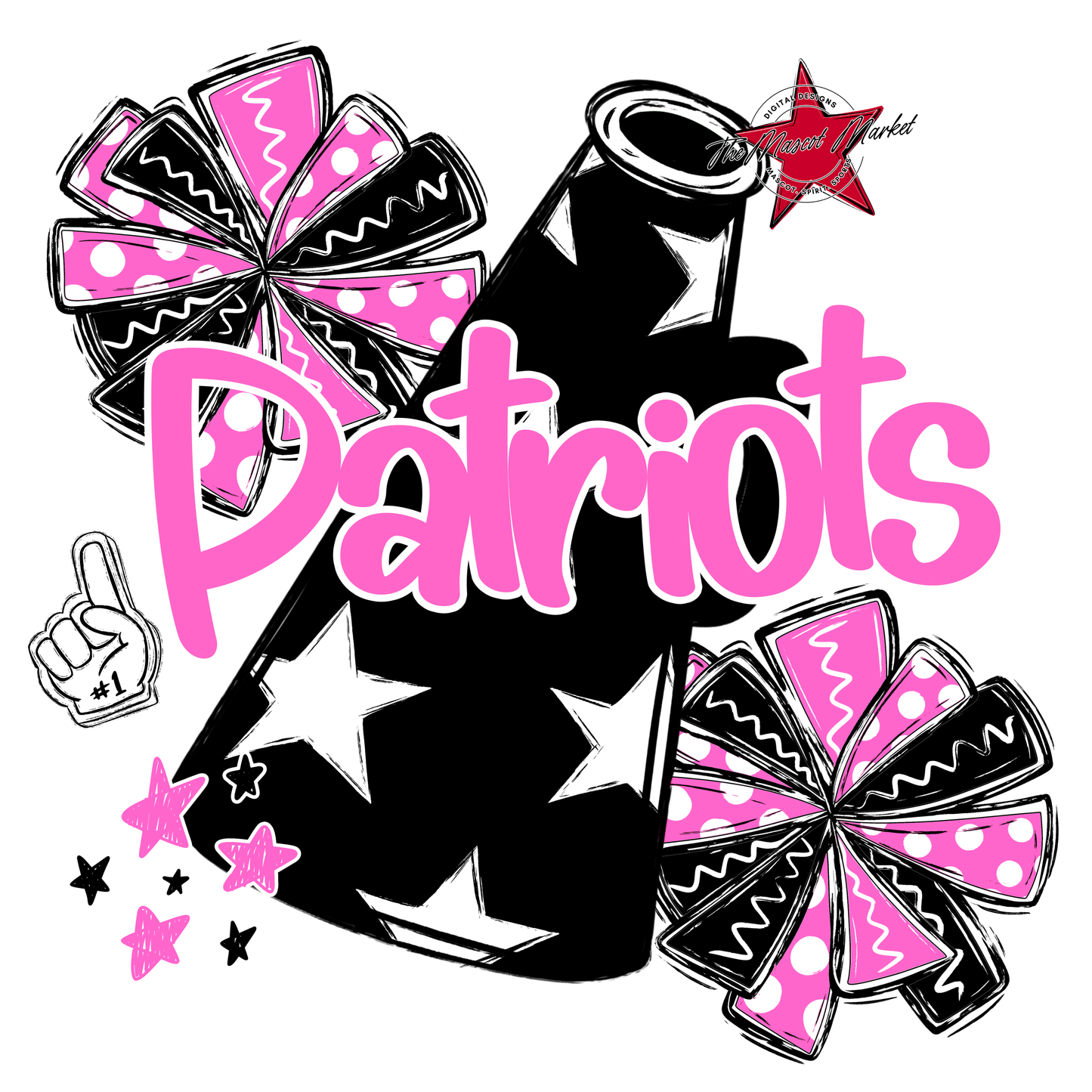 Patriots Alpha Megaphone Design-Baby Pink