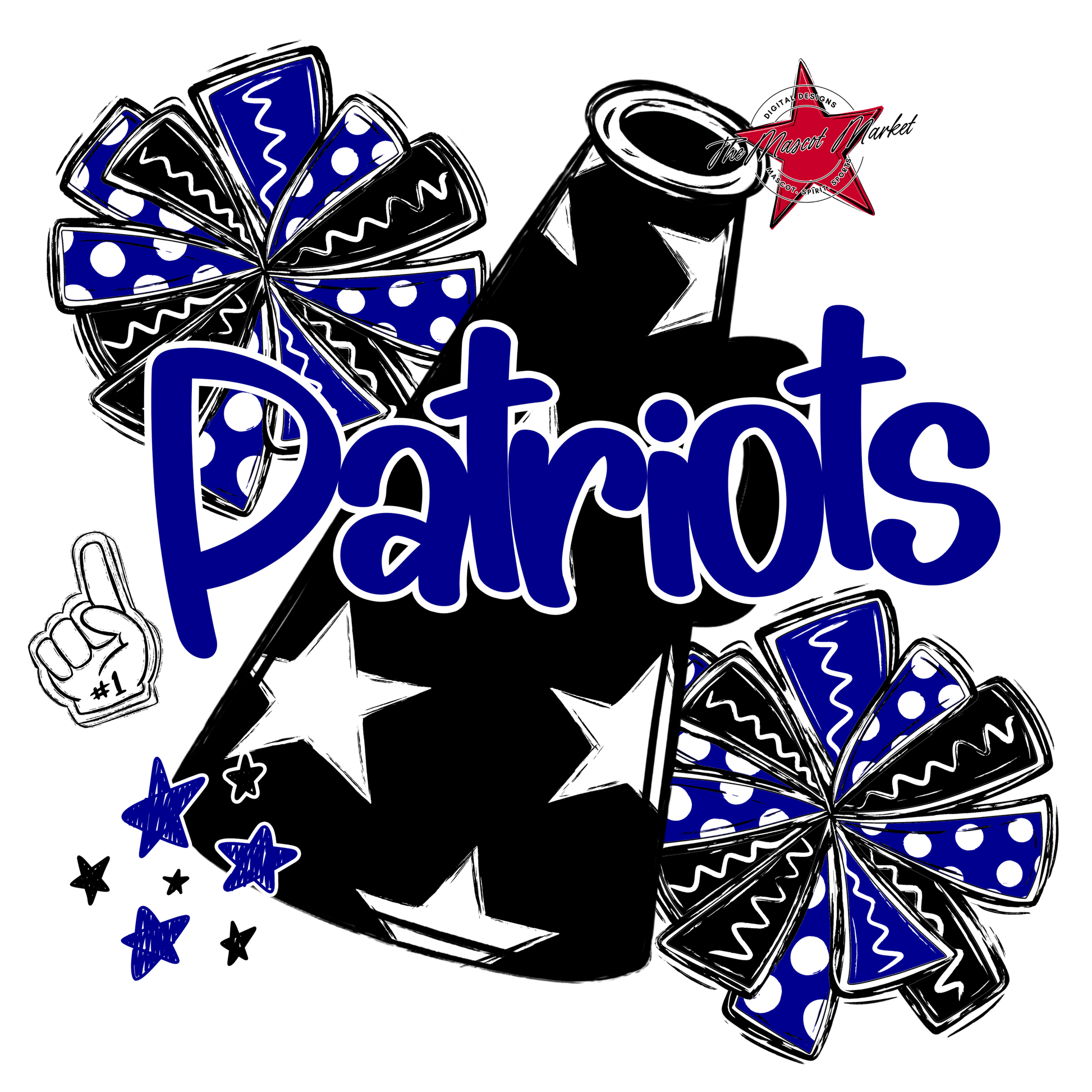Patriots Alpha Megaphone Design-Blue