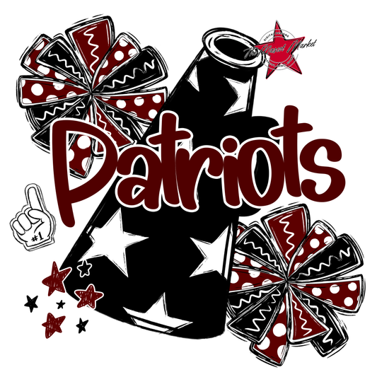 Patriots Alpha Megaphone Design-Maroon