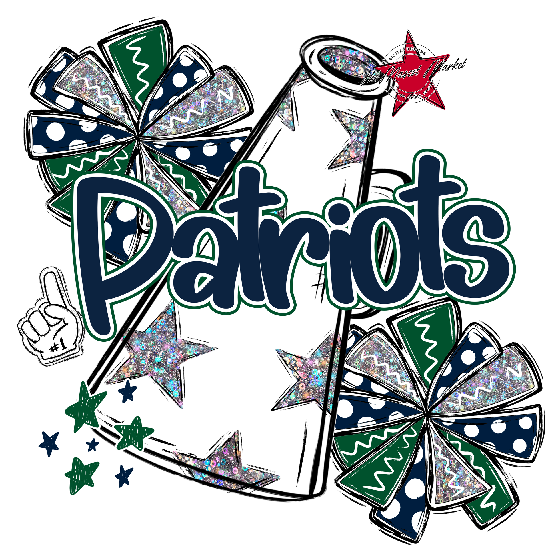 Patriots Alpha Megaphone Design-Navy-Green