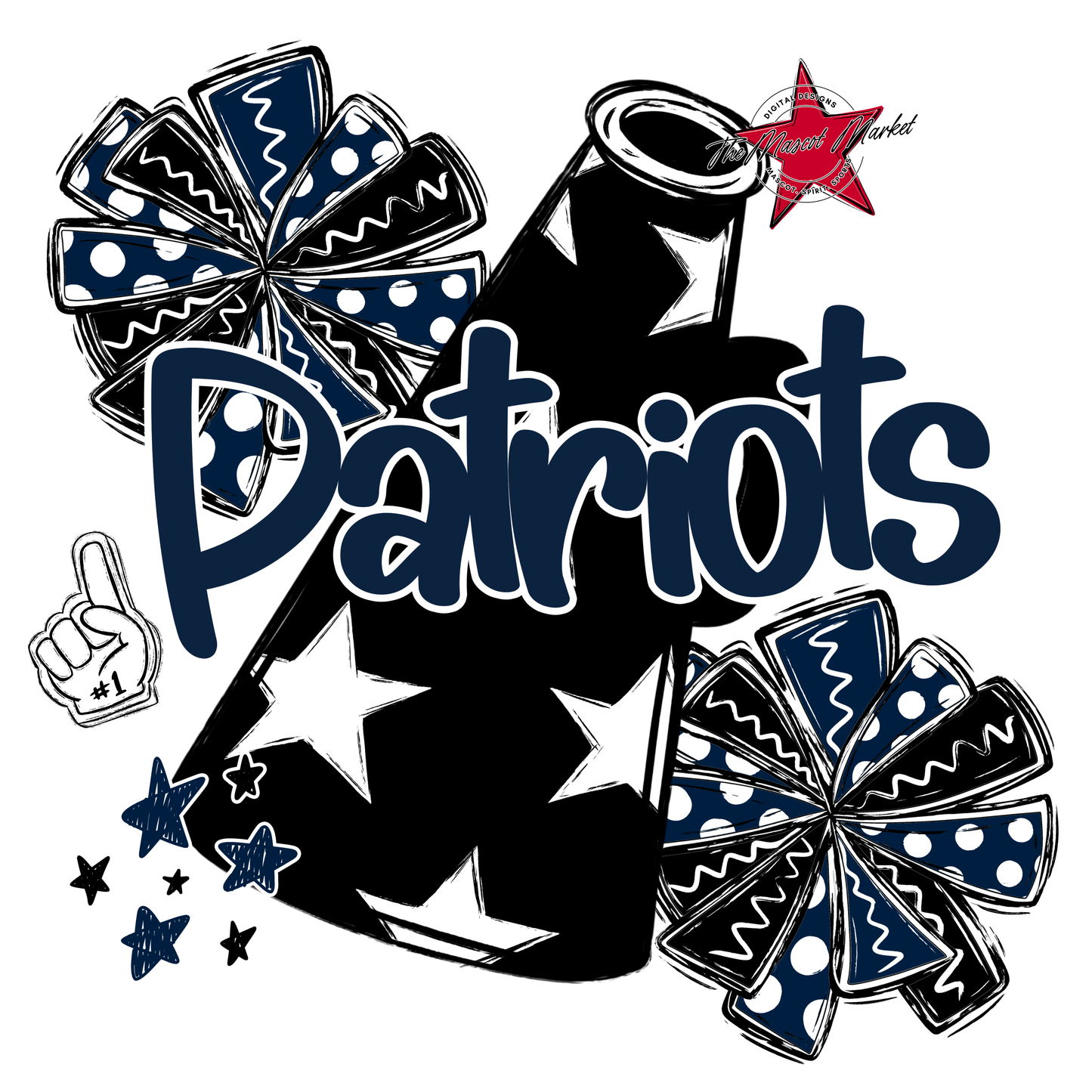 Patriots Alpha Megaphone Design-Navy