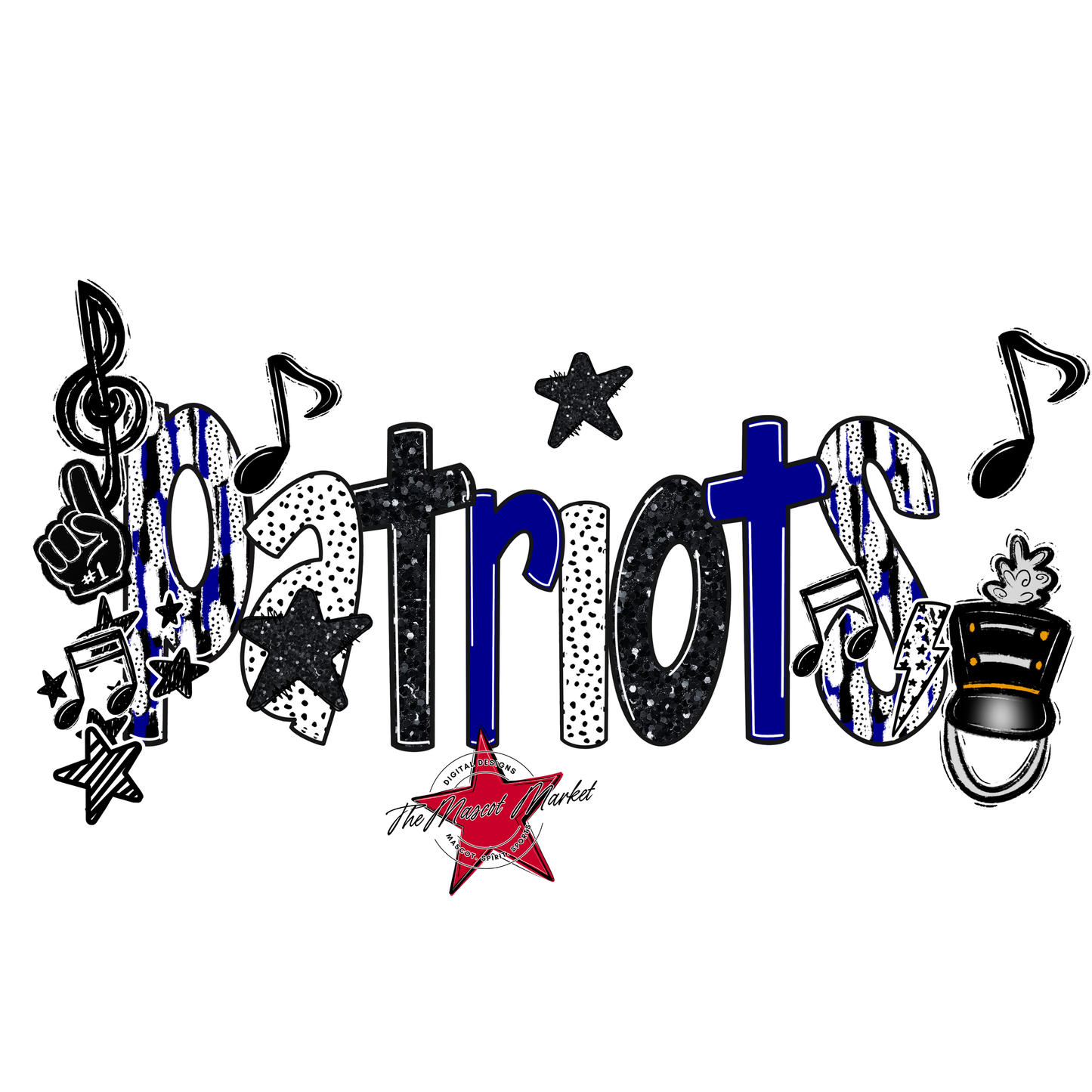 Patriots Band Scrape-Blue