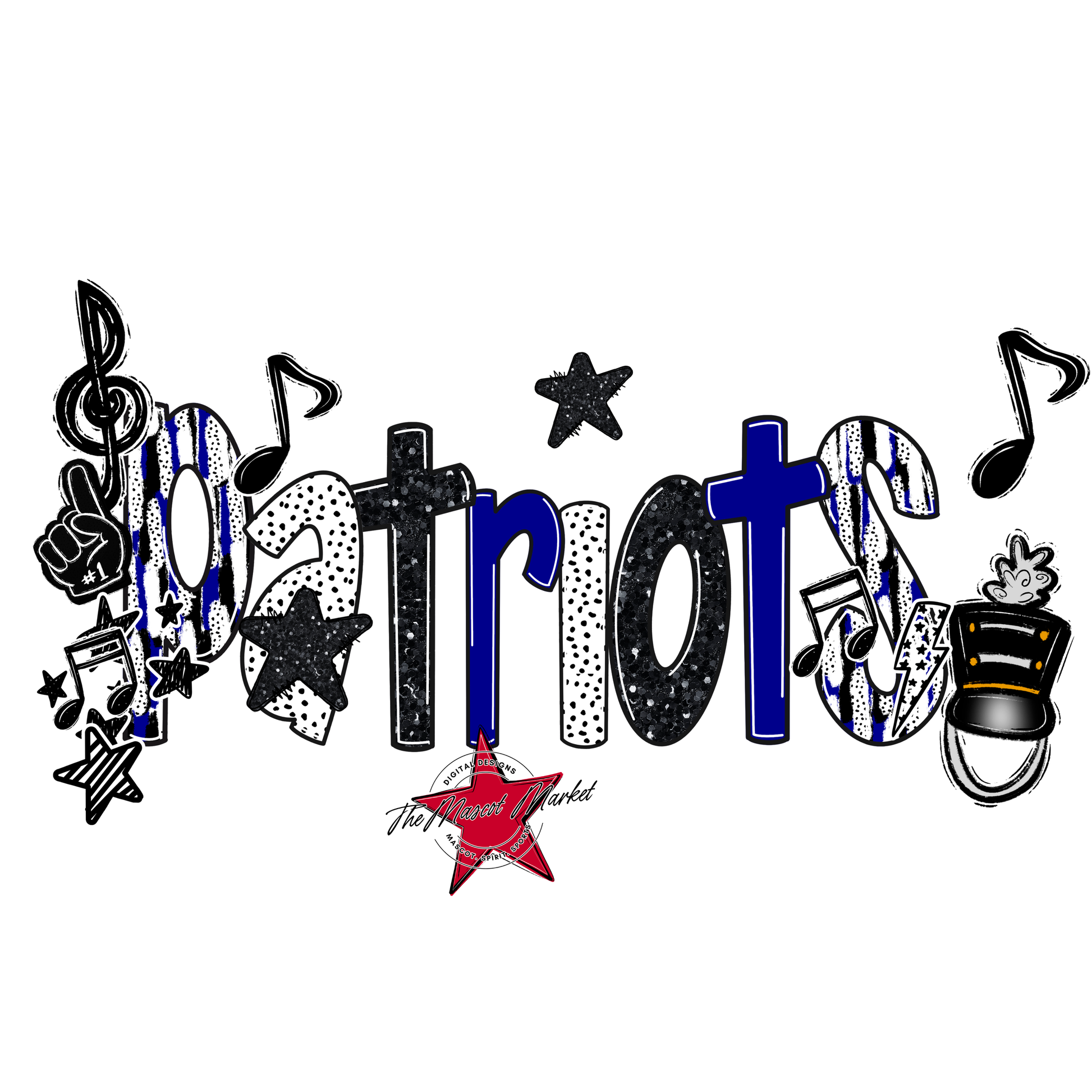 Patriots Band Scrape-Blue