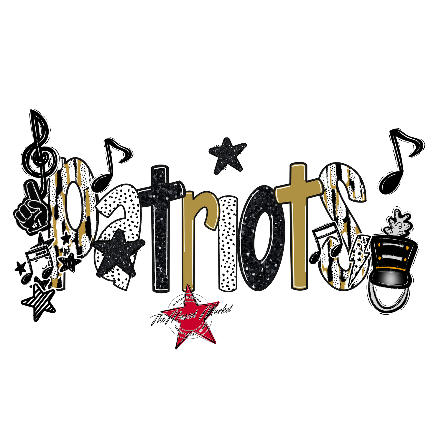 Patriots Band Scrape-Gold