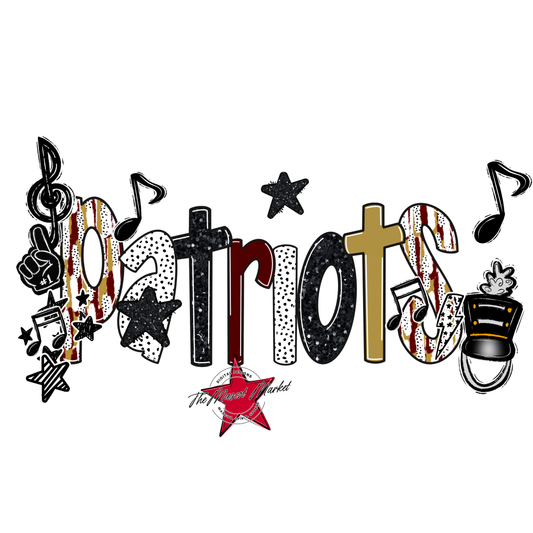 Patriots Band Scrape-Maroon-Gold