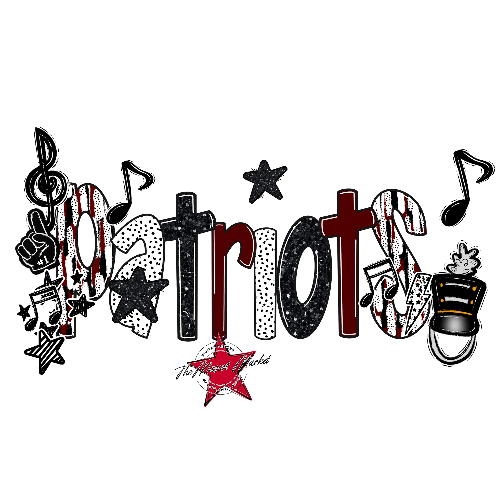 Patriots Band Scrape-Maroon