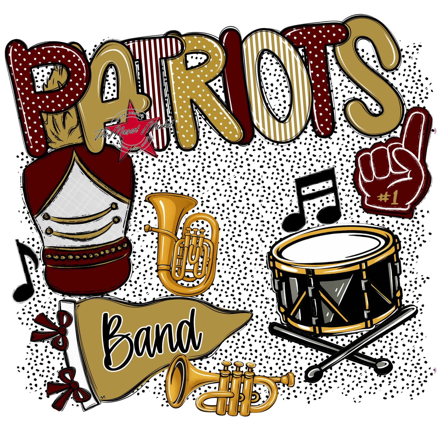 Patriots Band Spirit-Maroon & Gold