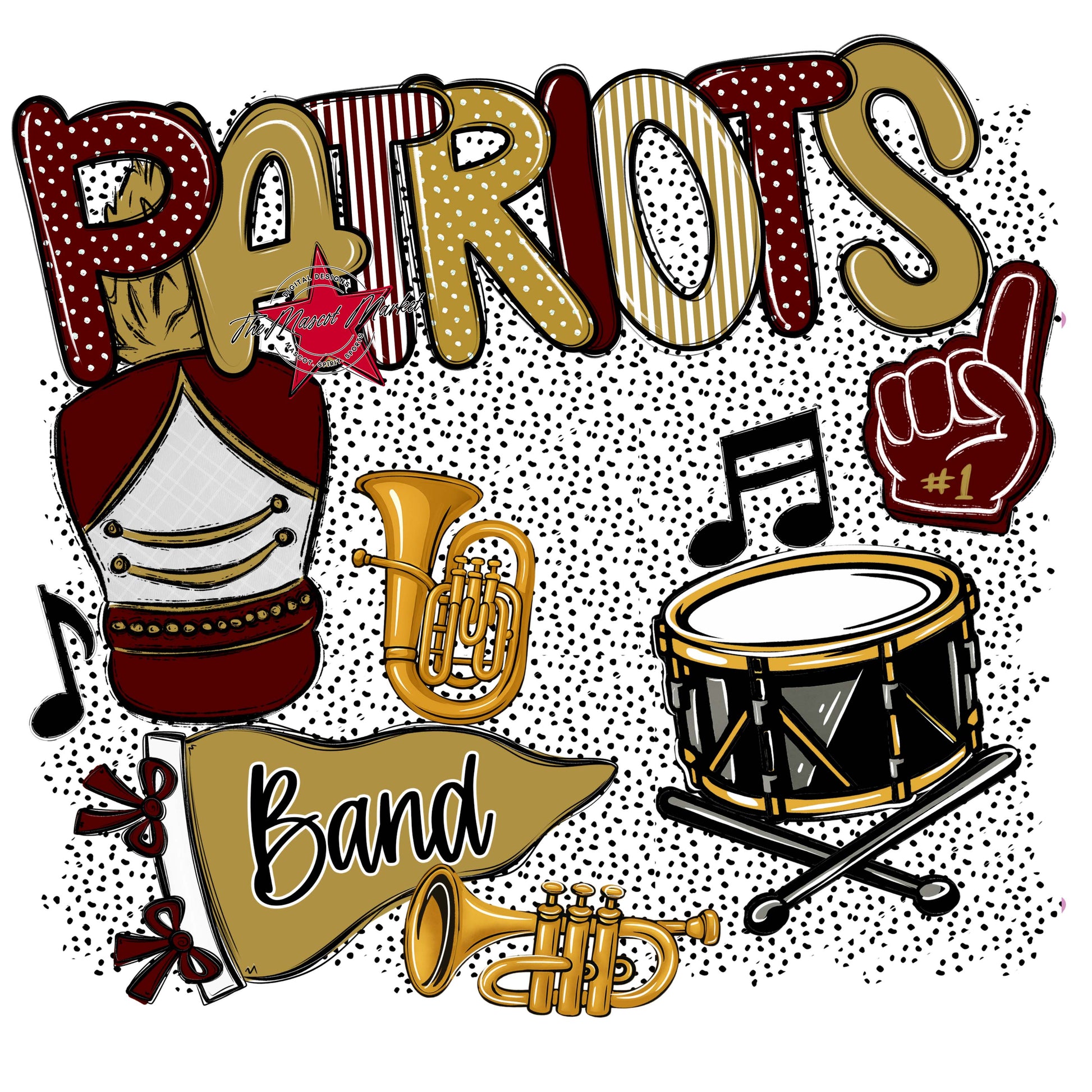 Patriots Band Spirit-Maroon & Gold