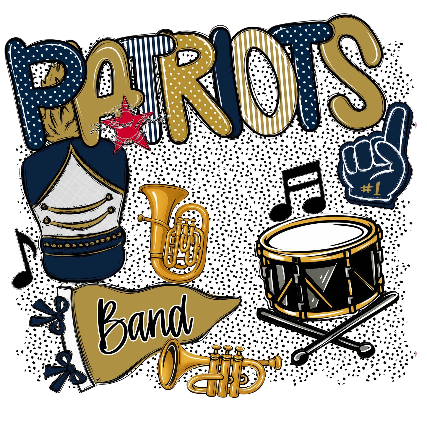 Patriots Band Spirit-Navy & Gold