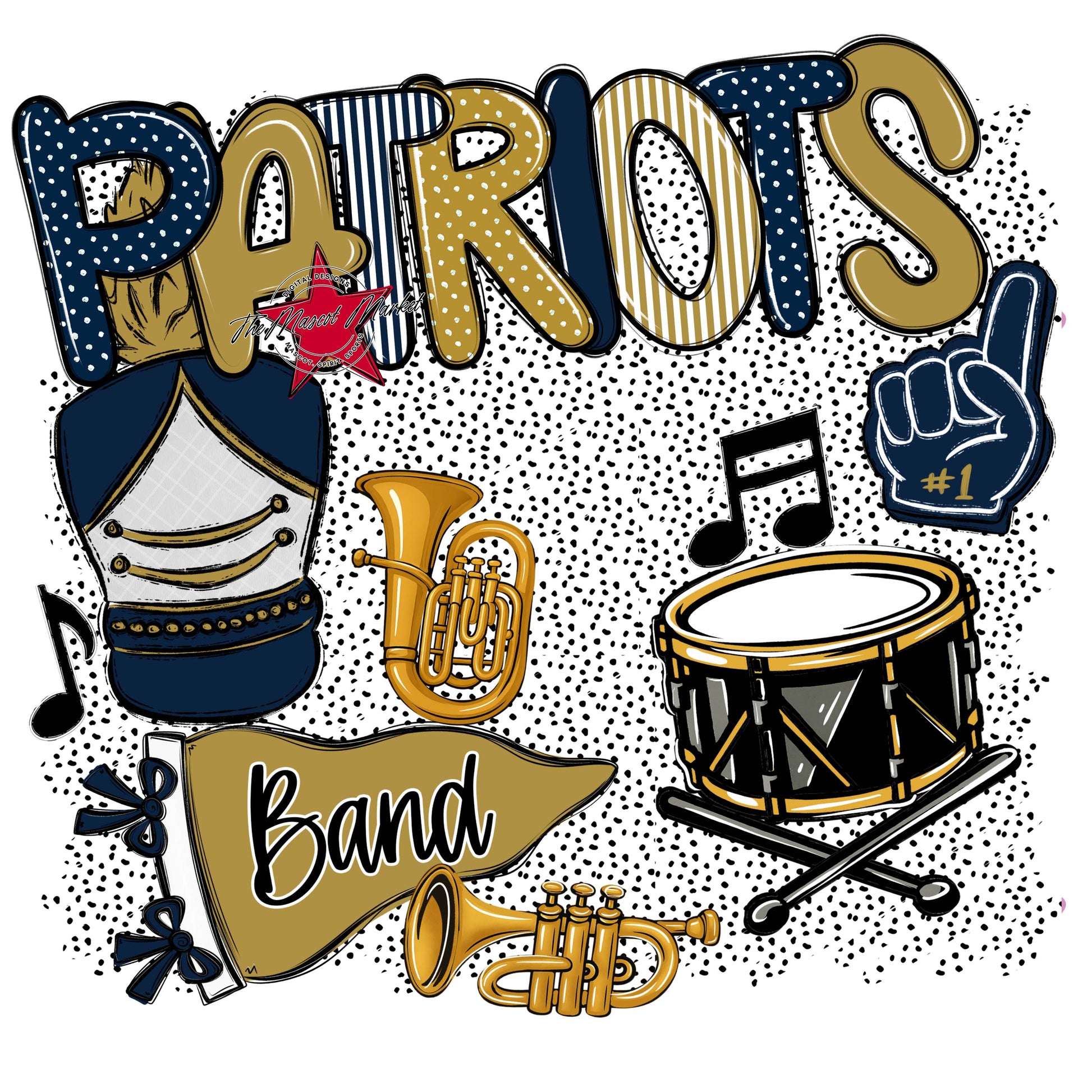 Patriots Band Spirit-Navy & Gold