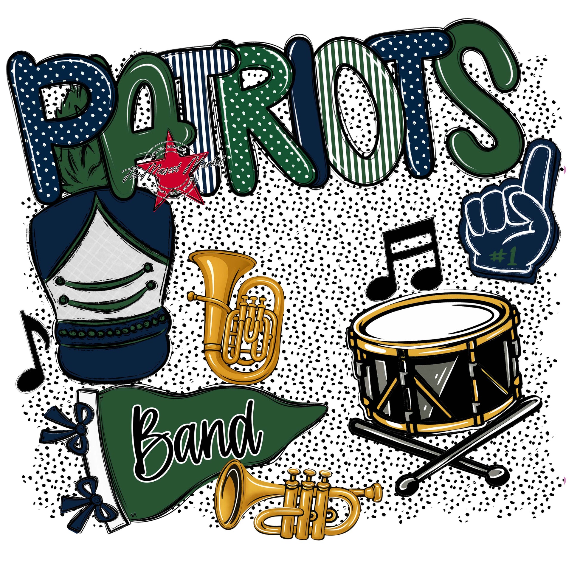 Patriots Band Spirit-Navy & Green