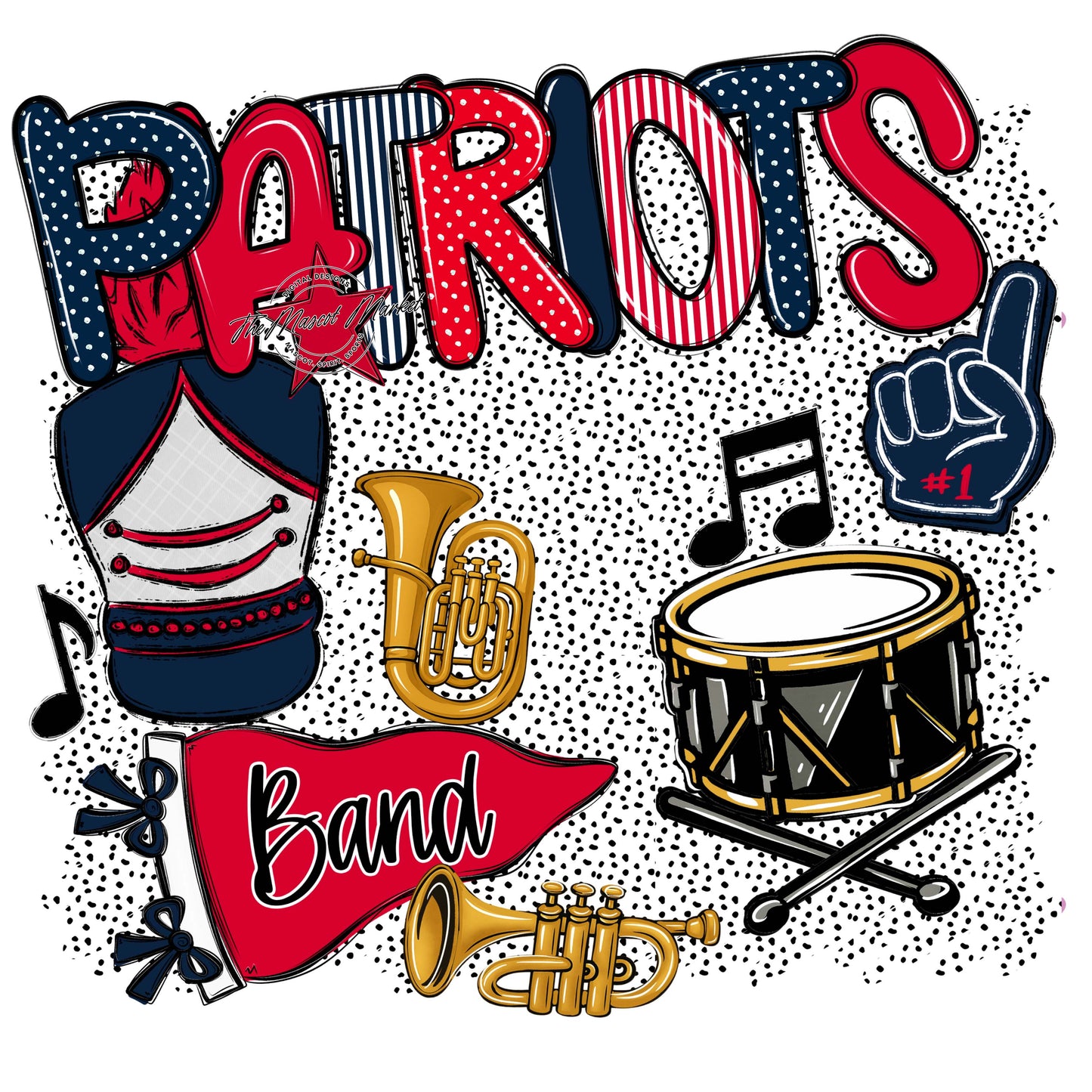 Patriots Band Spirit-Navy & Red