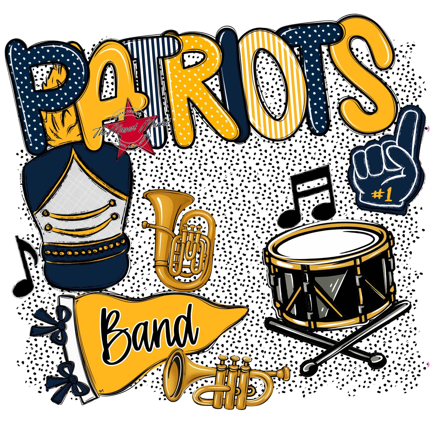 Patriots Band Spirit-Navy & Yellow