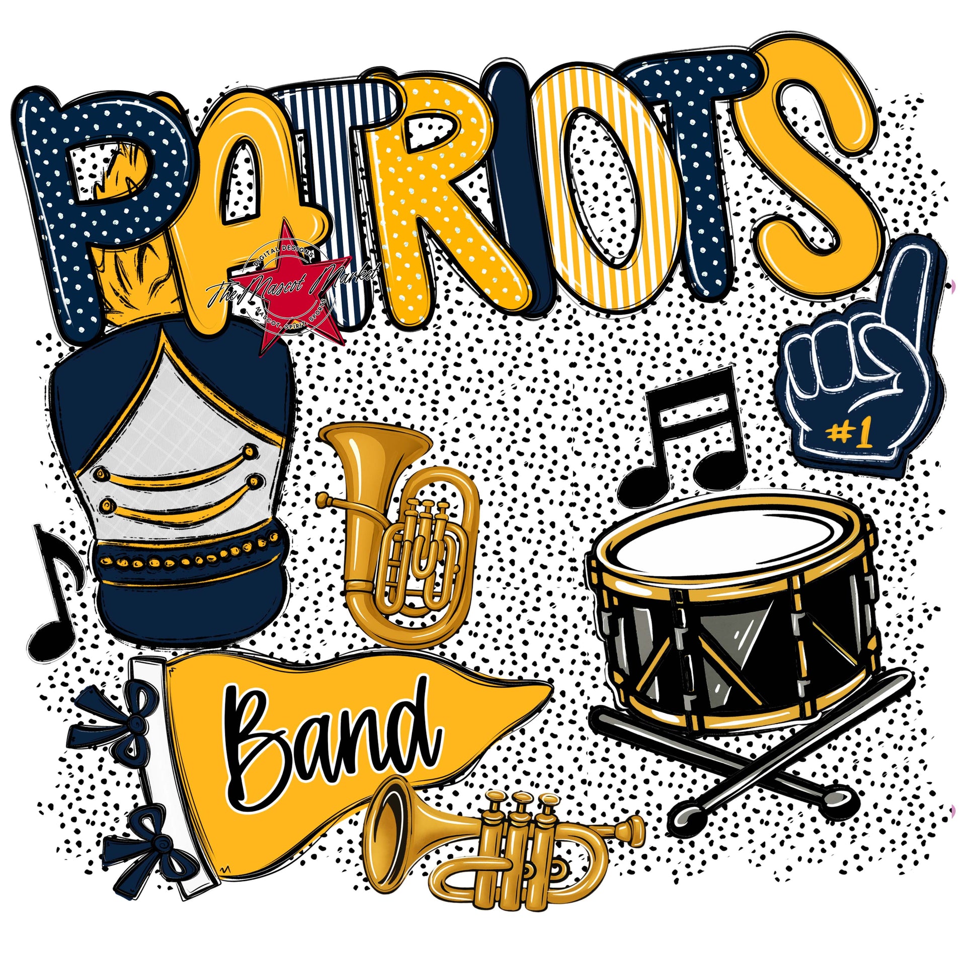 Patriots Band Spirit-Navy & Yellow