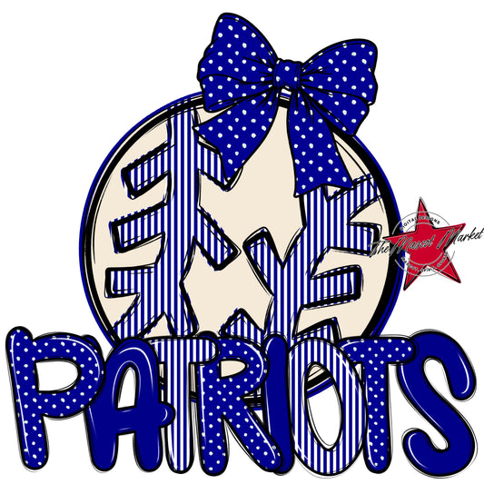 Patriots Baseball-Softball Spirit Design-Blue